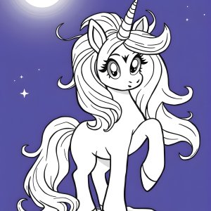 Moonlight Unicorn My Little Pony Nightmare Moon Coloring Page coloring page for kids