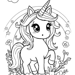 Adorable Adorable Cute Unicorn Coloring Page coloring page for kids