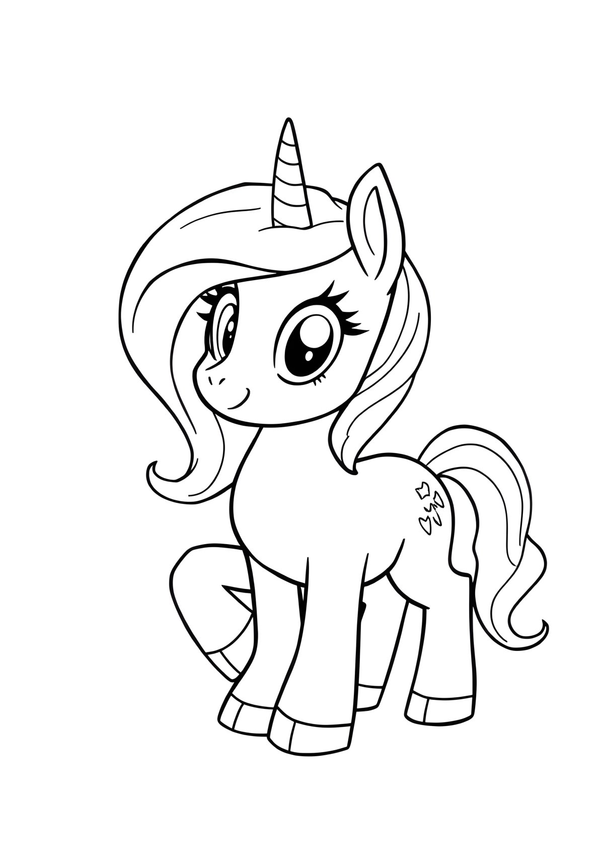 My Little Pony Unicorn Coloring Page For Kids coloring page for kids