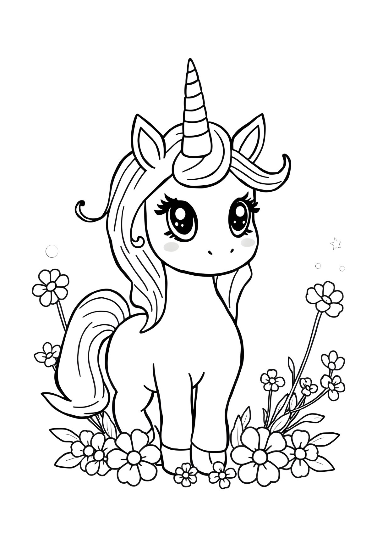 Adorable Adorable Unicorn Coloring Page coloring page for kids