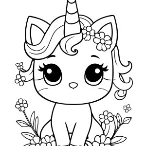 Coloring Page Kitty Unicorn coloring page for kids
