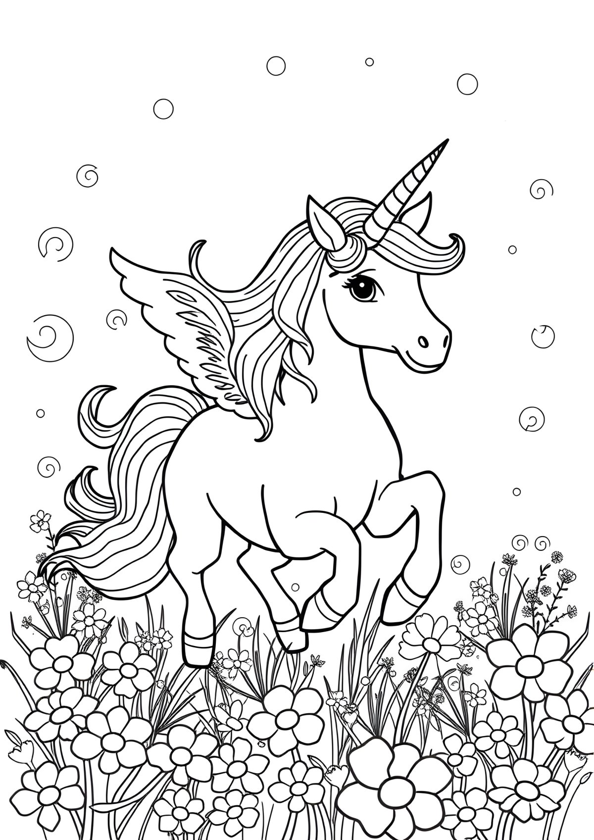 Fantasy Unicorn Coloring Page coloring page for kids