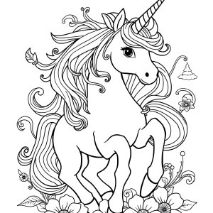 Hard Printable Unicorn Coloring Page coloring page for kids