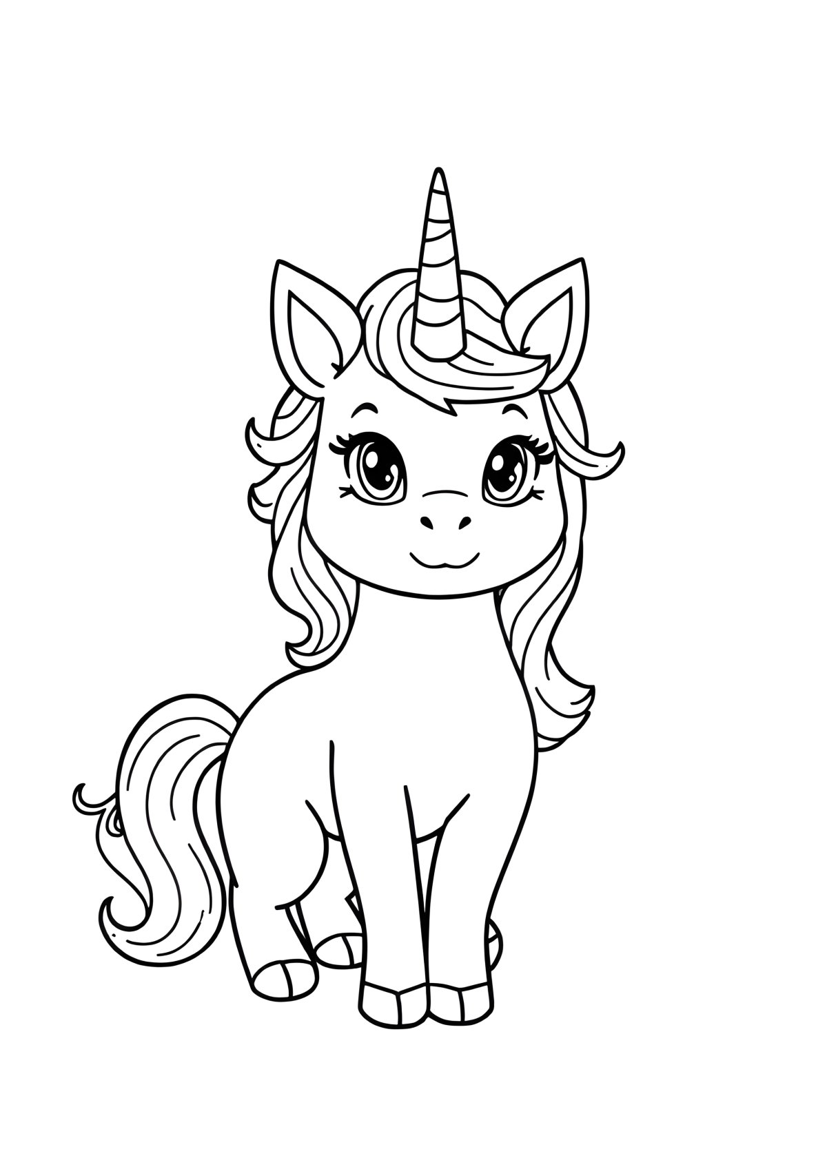 Coloring Page Of Unicorn Cats coloring page for kids
