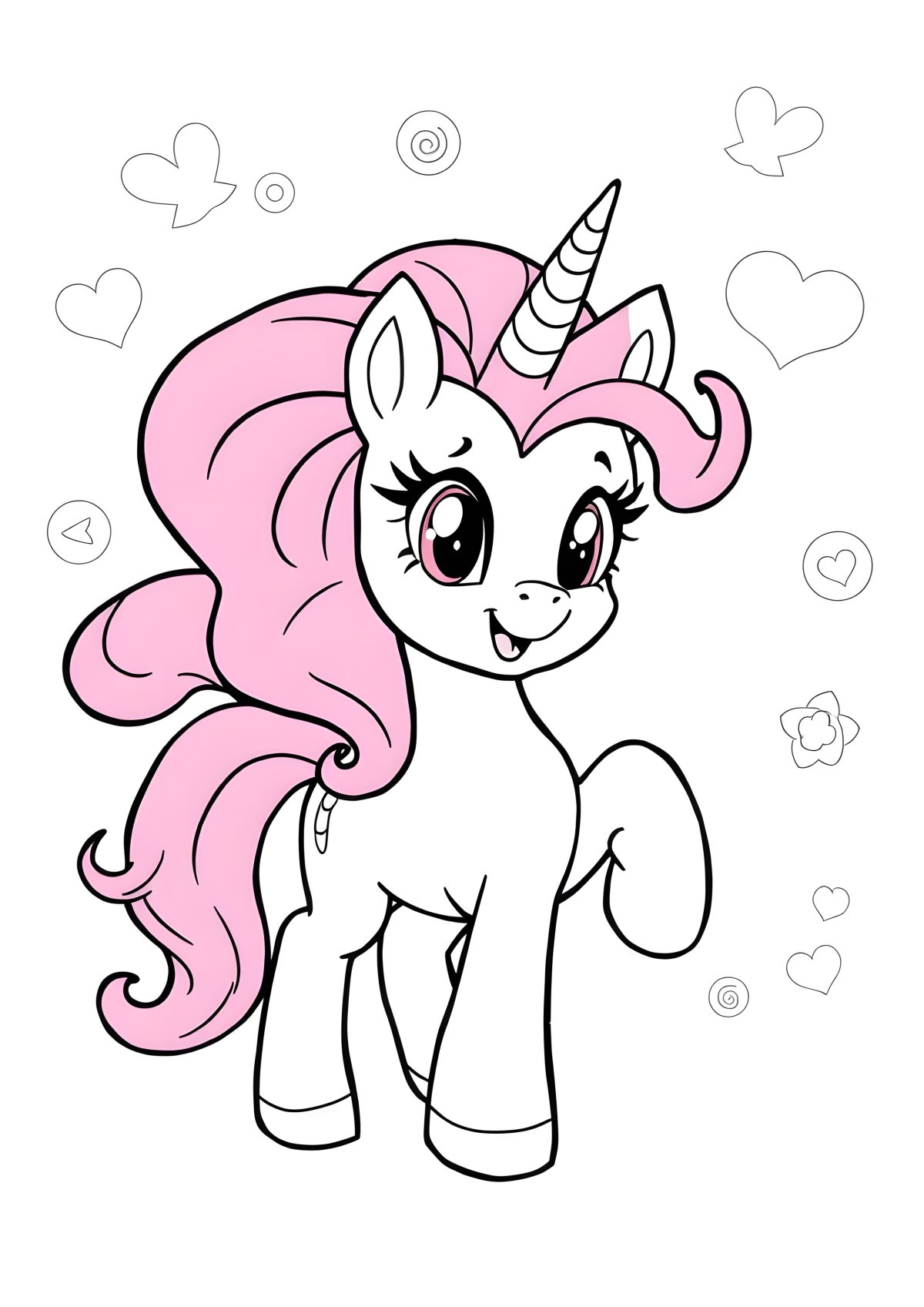 Pinkie Pie Unicorn My Little Pony Coloring Page coloring page for kids