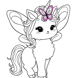 Colouring Page Rainbow Butterfly Unicorn Kitty Coloring Page coloring page for kids