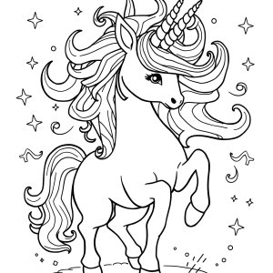 Fire Unicorn Coloring Page coloring page for kids