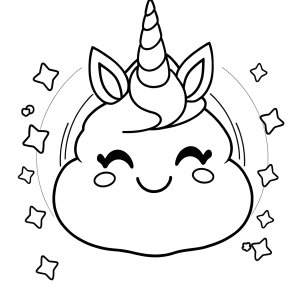 Printable Unicorn Poop Emoji Coloring Page coloring page for kids