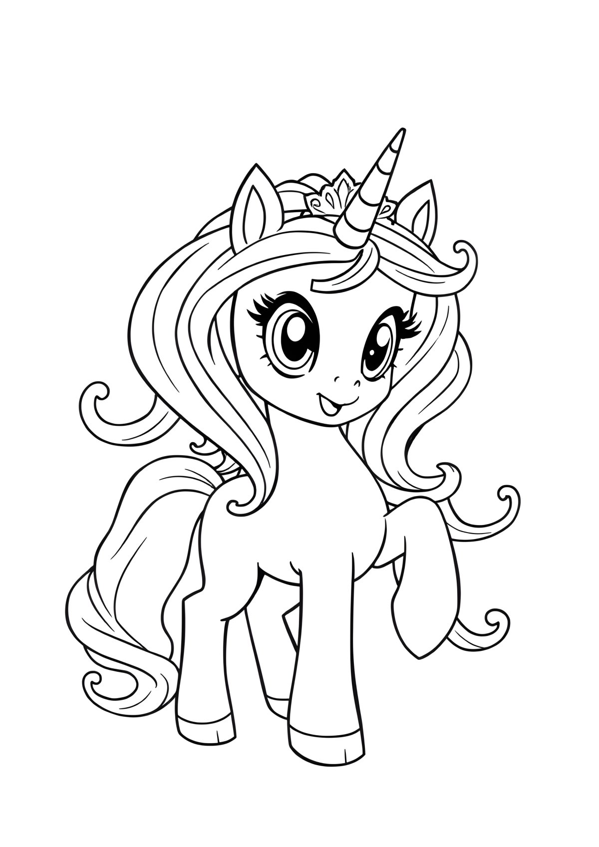 Princess My Little Pony Unicorn Coloring Page coloring page for kids