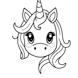 Unicorn Emoji Coloring Page Free coloring page for kids