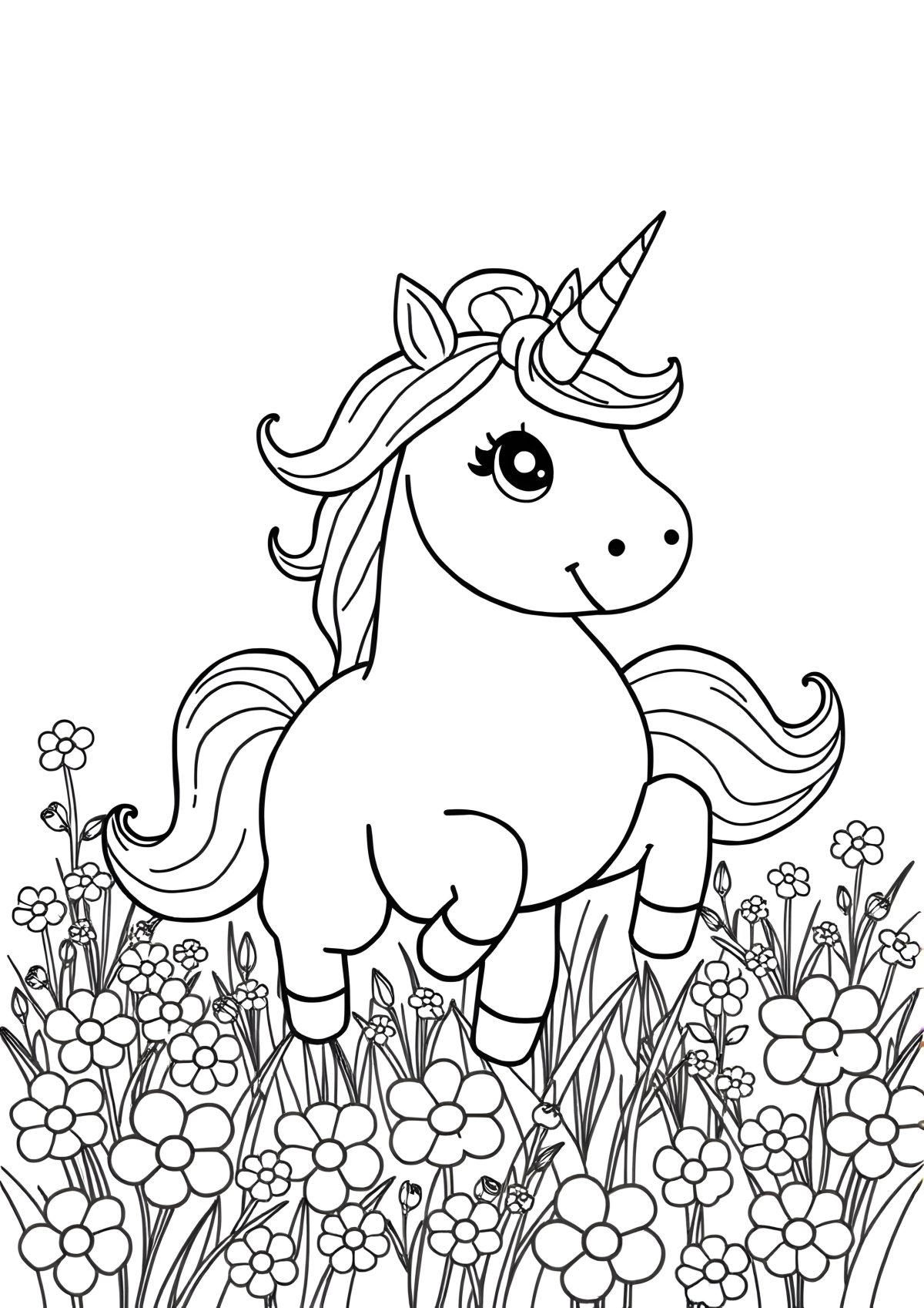 Free Fat Unicorn Coloring Page coloring page for kids