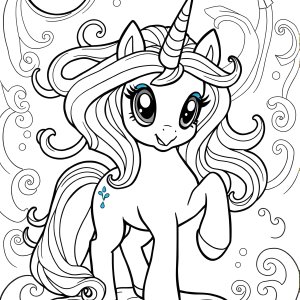 Princess Unicorn My Little Pony Nightmare Moon Coloring Page coloring page for kids