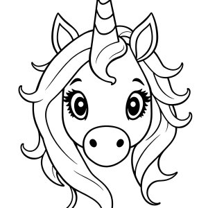 Free Printable Unicorn Head Coloring Page coloring page for kids