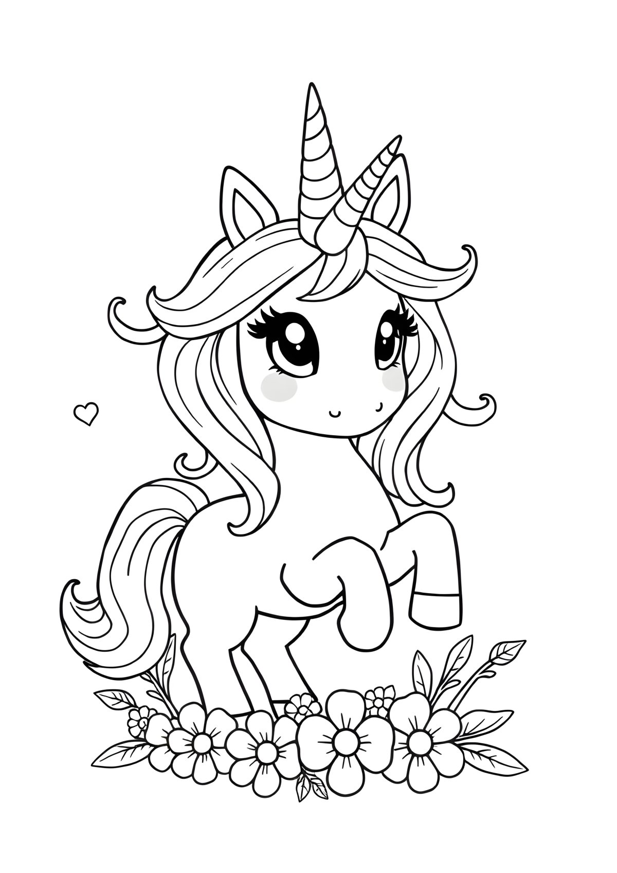 Magical Unicorn Adorable Cute Unicorn Coloring Page coloring page for kids