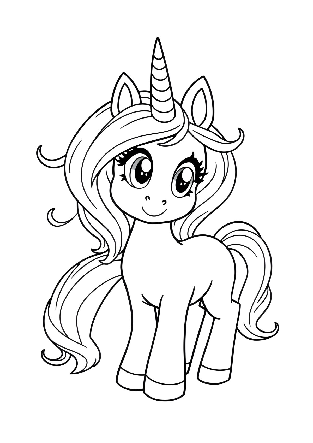 Printable Unicorn My Little Pony Coloring Page coloring page for kids