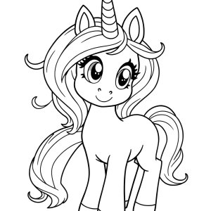Printable Unicorn My Little Pony Coloring Page coloring page for kids