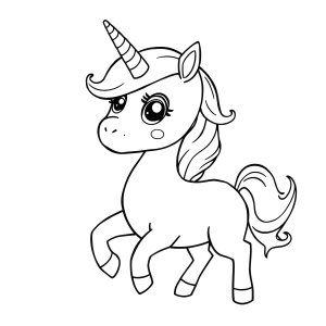 Coloring Page Easy Unicorn coloring page for kids