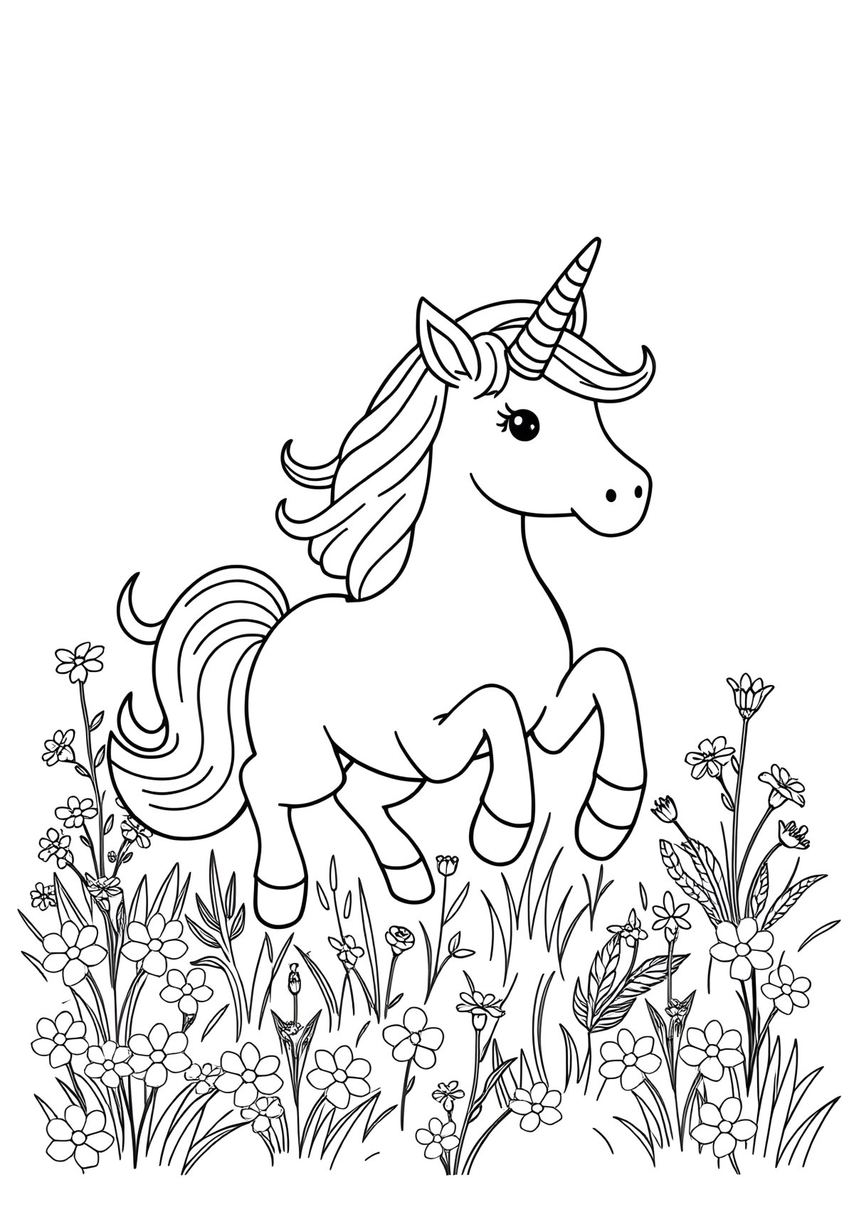 Coloring Page Free Printable Unicorn coloring page for kids