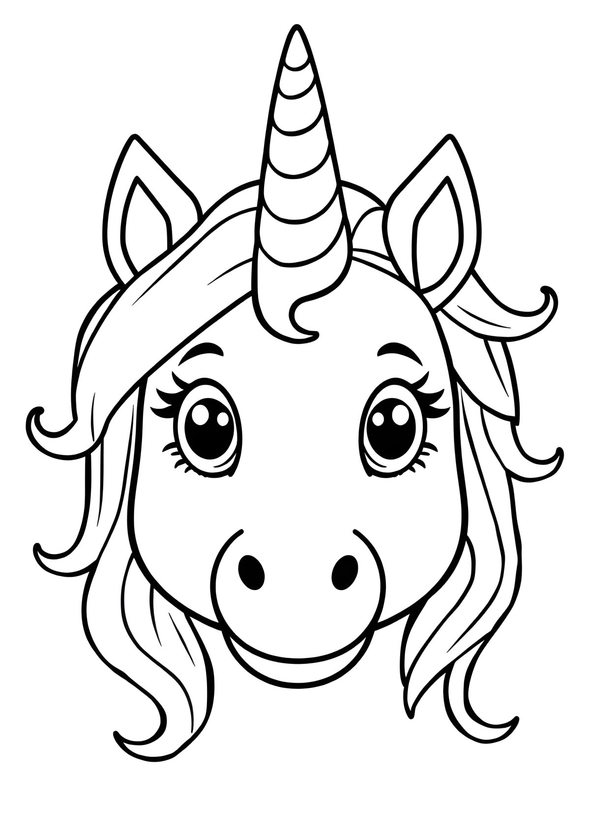 Printable Unicorn Face Coloring Page coloring page for kids