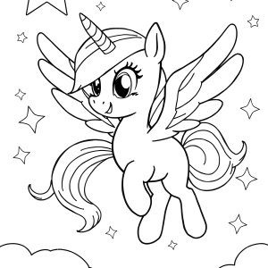 Rainbow Dash Unicorn Coloring Page coloring page for kids