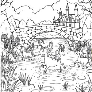 Unicorn Academy Coloring Page River coloring page for kids