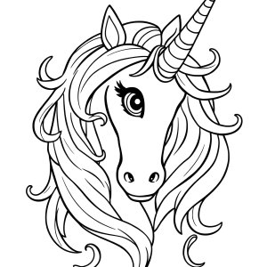 Printable Unicorn Head Coloring Page coloring page for kids