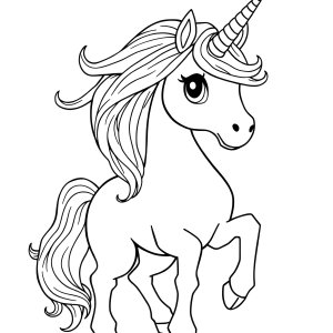 Realistic Mythical Creature Unicorn Coloring Page coloring page for kids