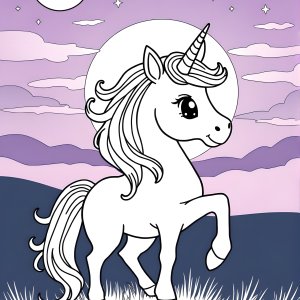Twilight Unicorn Coloring Page coloring page for kids