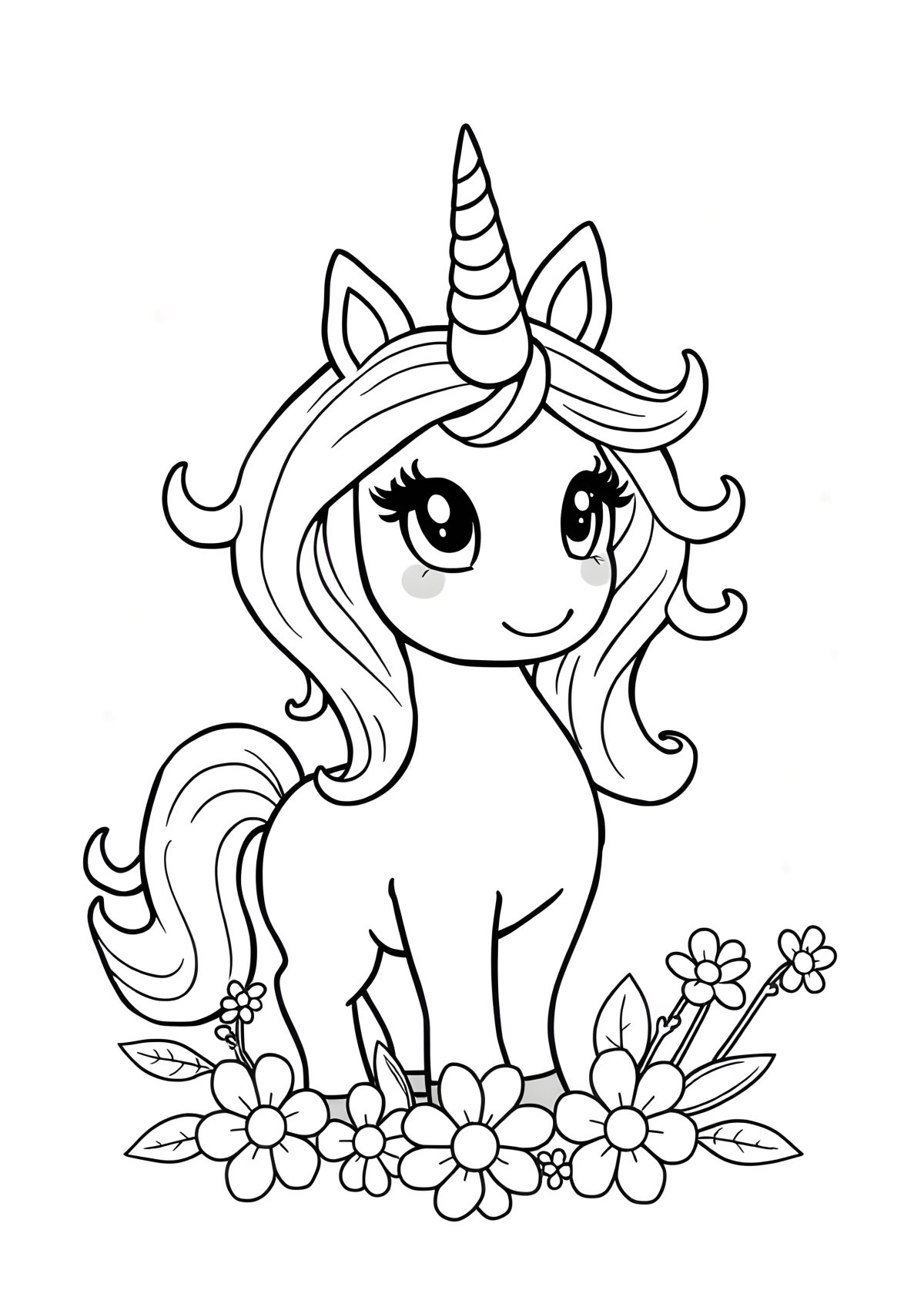 Coloring Book Cute Unicorn Coloring Page For Kids coloring page for kids