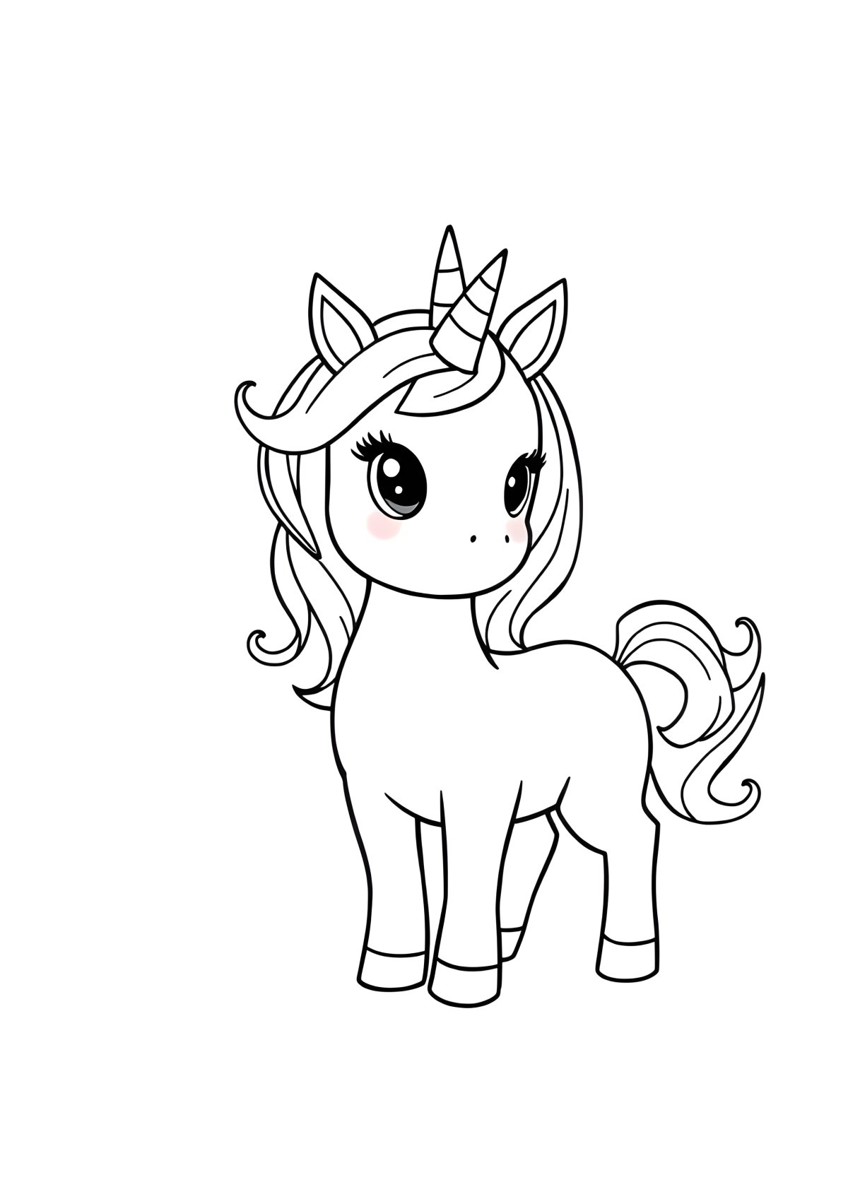Coloring Sheet Easy Unicorn Coloring Page coloring page for kids