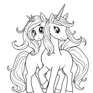 Unicorn My Little Pony Coloring Page Princess Celestia And Luna coloring page for kids