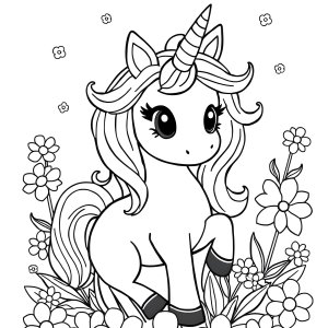 Coloring Page For Girls Cute Unicorn coloring page for kids