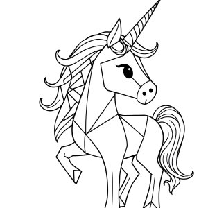 Geometric Unicorn Coloring Page coloring page for kids