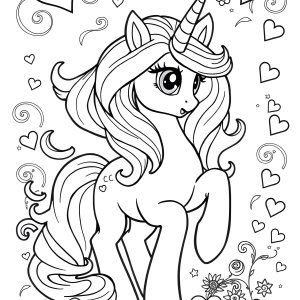 Unicorn My Little Pony Coloring Page Rarity coloring page for kids