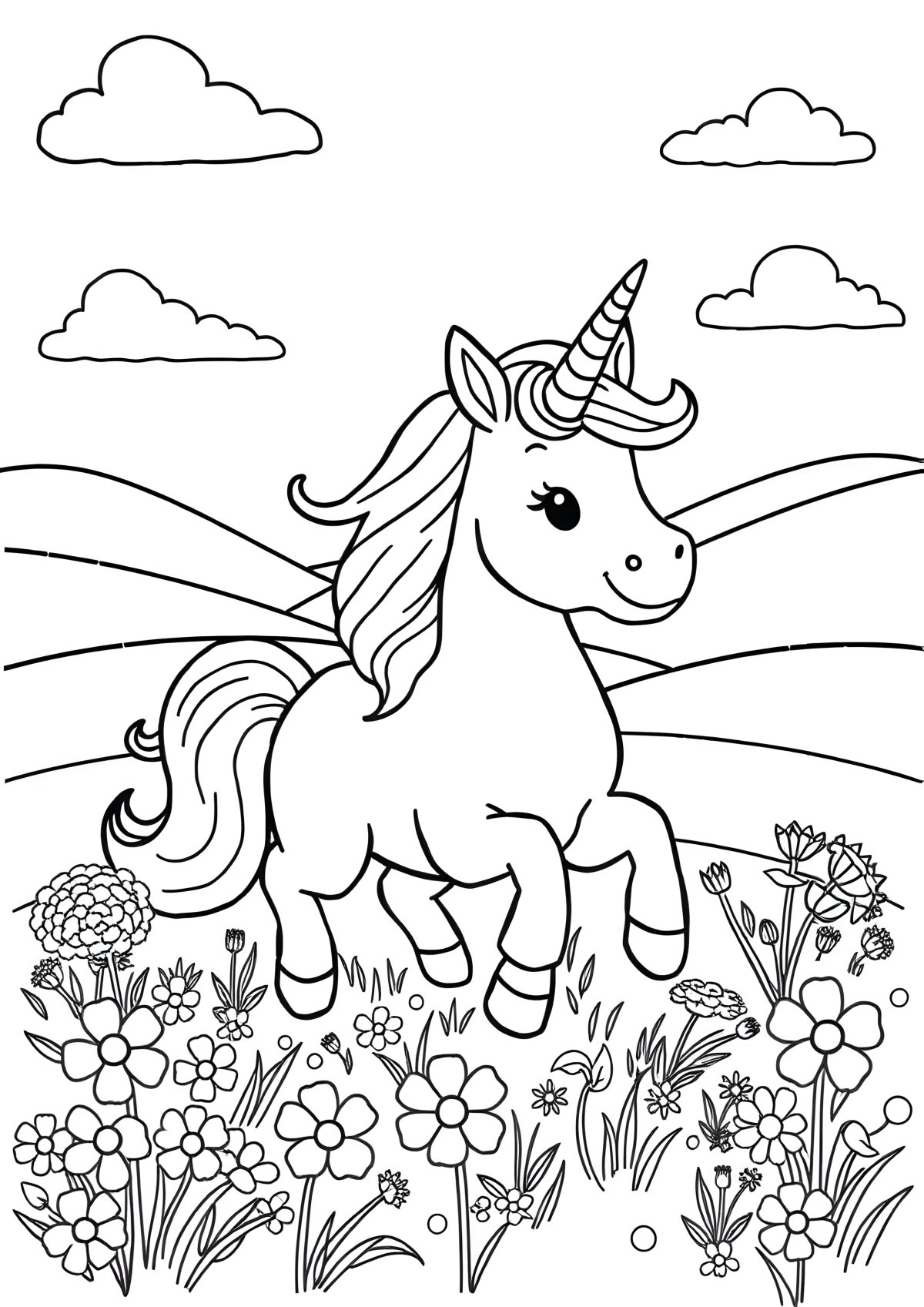 Coloring Sheet Free Printable Unicorn Coloring Page coloring page for kids