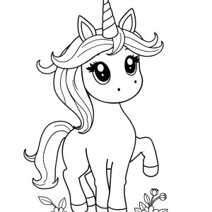 Easy Easy Printable Unicorn Coloring Page coloring page for kids
