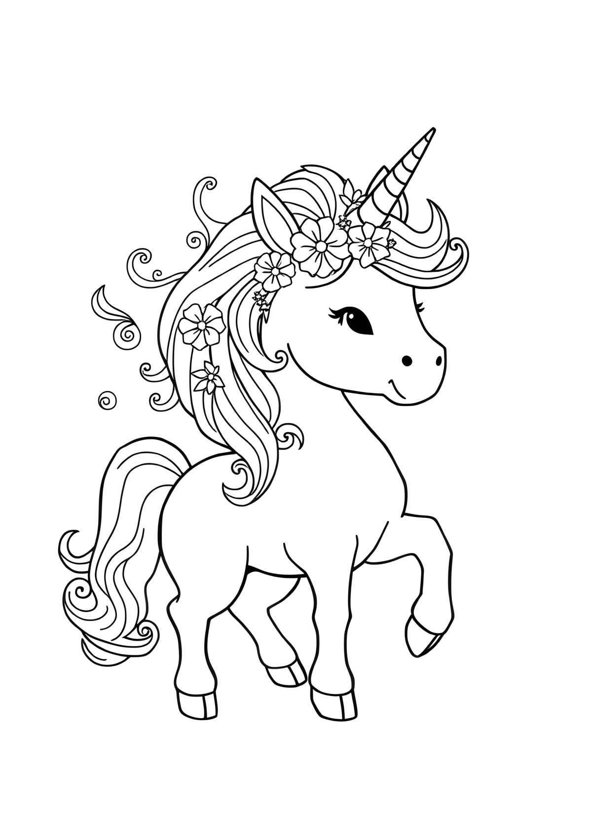 Unicorn Design Coloring Page coloring page for kids