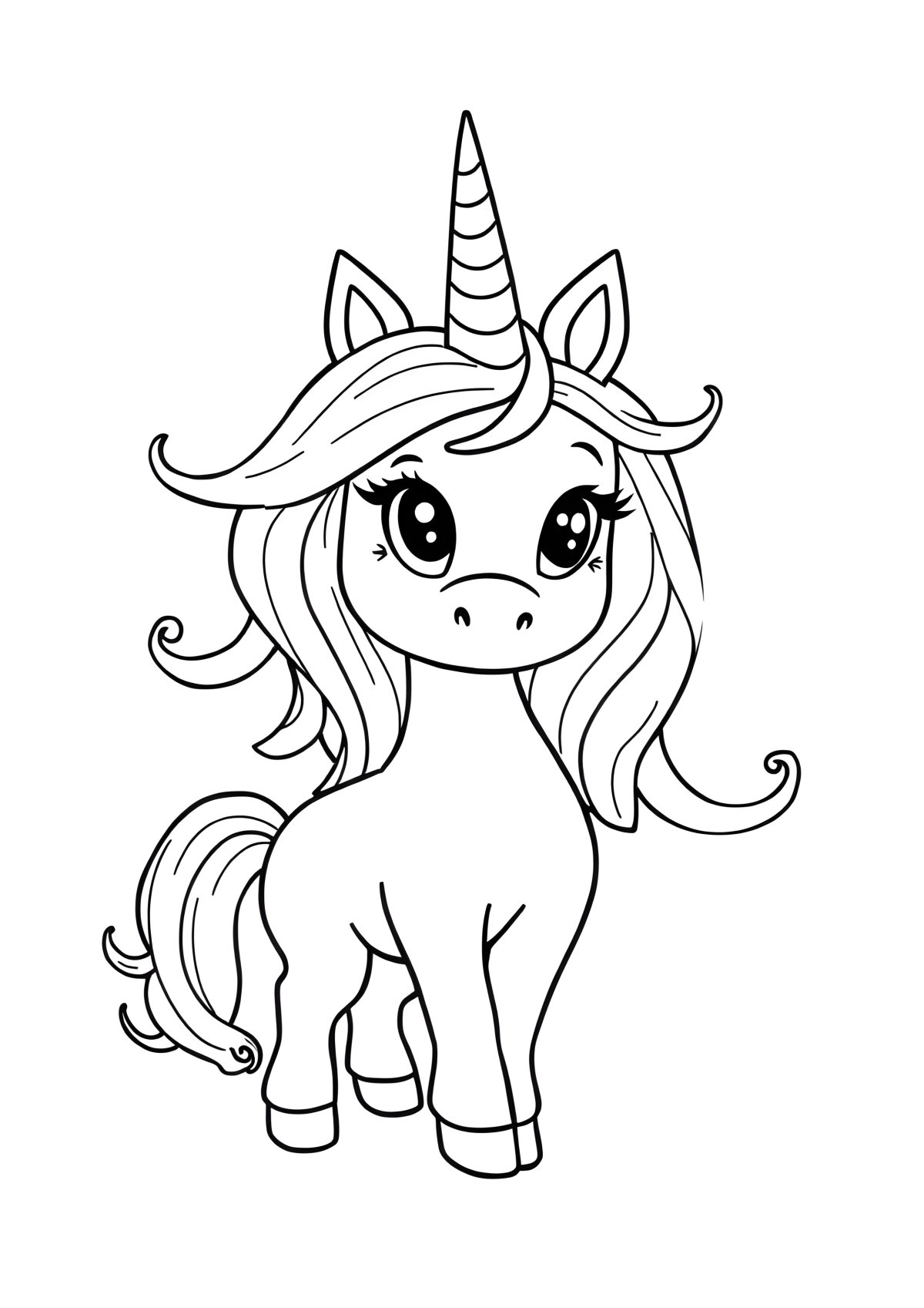 Coloring Sheet Adorable Unicorn Coloring Page coloring page for kids