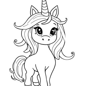 Coloring Sheet Adorable Unicorn Coloring Page coloring page for kids