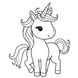 Easy Free Printable Easy Unicorn Coloring Page For Kids coloring page for kids