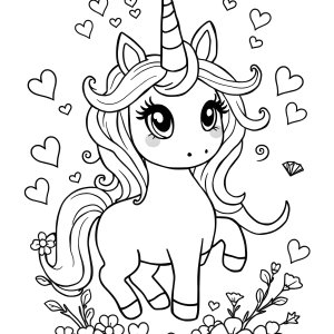 Unicorn Doodle Coloring Page coloring page for kids