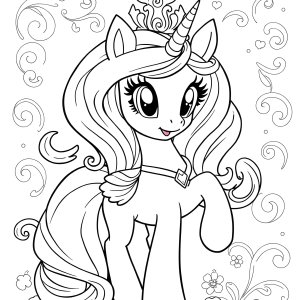 Unicorn Pony Princess Cadence My Little Pony Coloring Page coloring page for kids