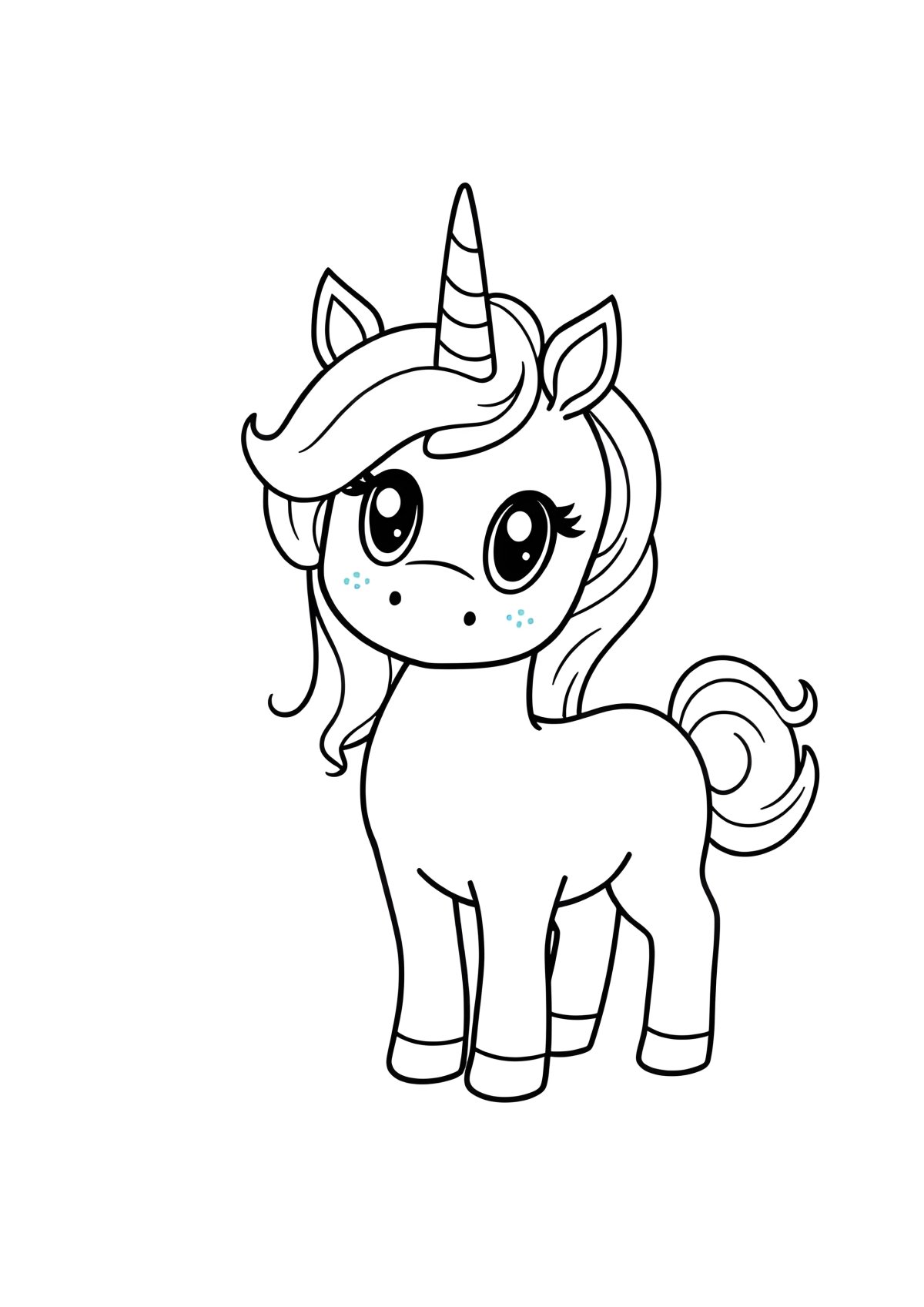 Unicorn Cute Easy Cute Unicorn Cute Coloring Page For Kids coloring page for kids