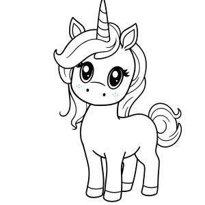 Unicorn Cute Easy Cute Unicorn Cute Coloring Page For Kids coloring page for kids
