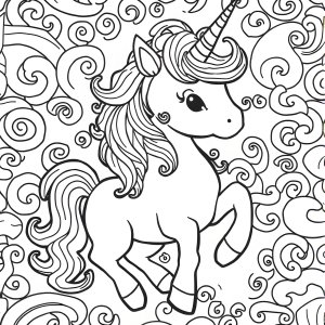 Unicorn Pattern Coloring Page coloring page for kids