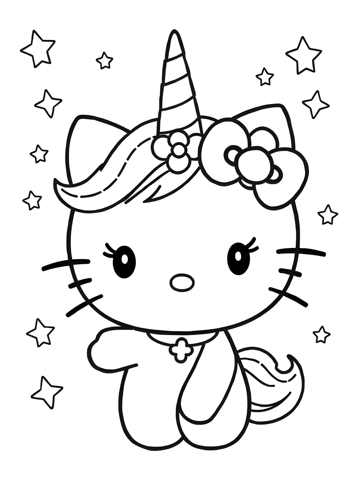 Coloring Page Hello Kitty Coloring Page Unicorn coloring page for kids