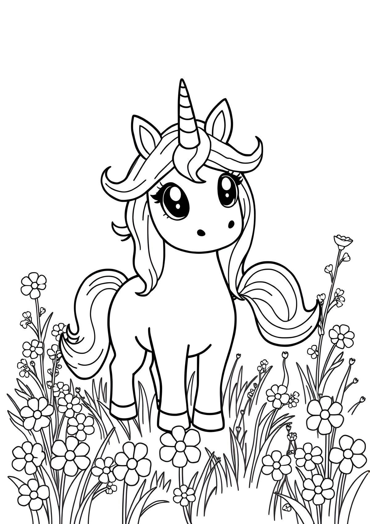 Downloadable Unicorn Coloring Page coloring page for kids