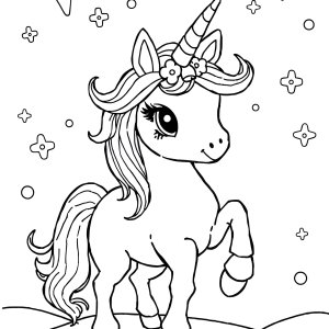 Christmas Unicorn Coloring Page Printable coloring page for kids