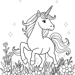 Free Coloring Page Of Unicorns coloring page for kids