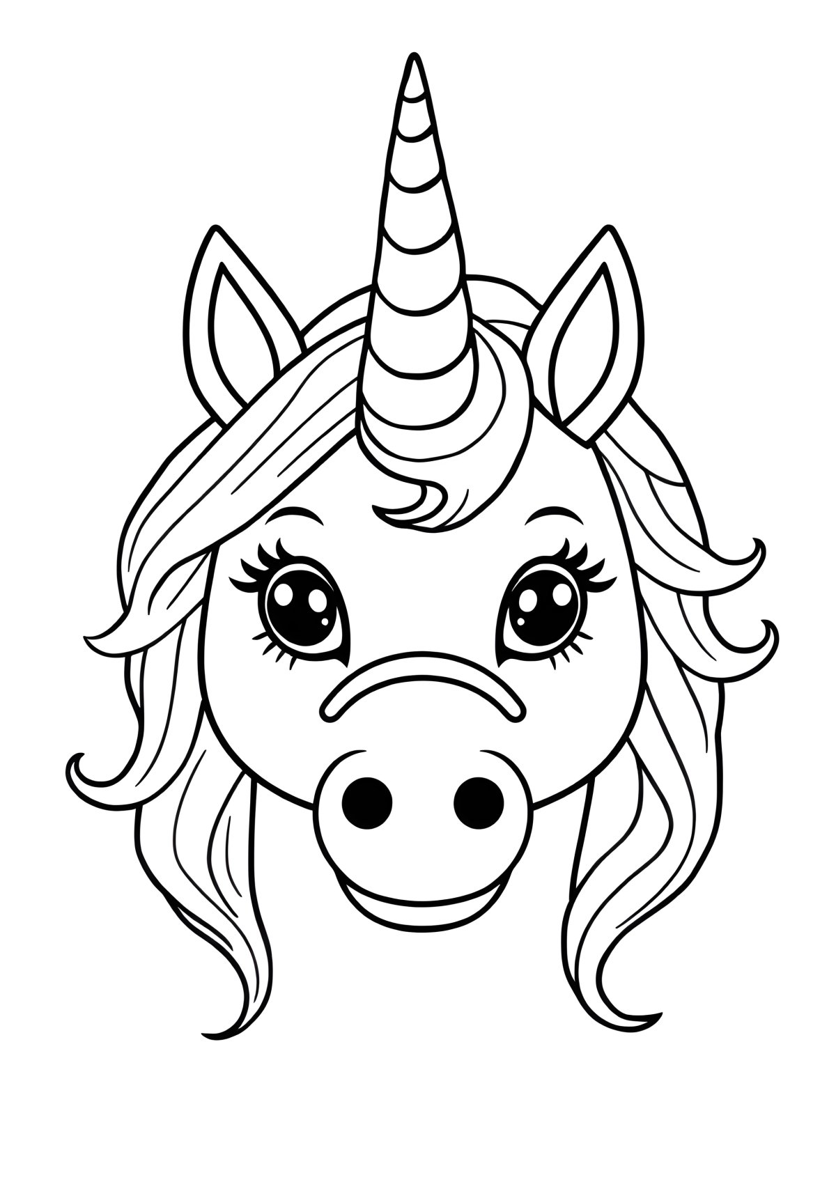 Coloring Page Unicorn Mask coloring page for kids